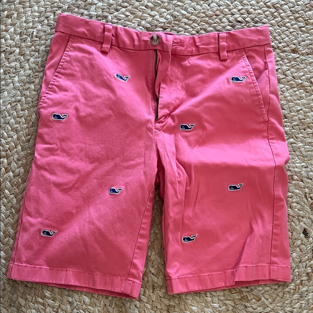 Vineyard Vines Coral and White Shorts